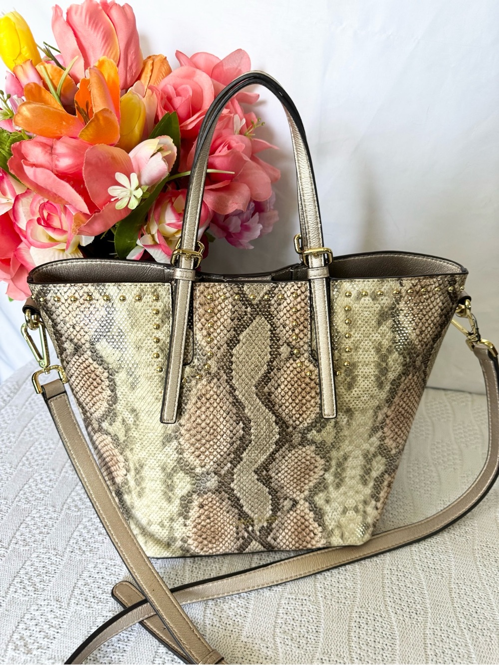 Calvin Klein EUC snake print medium tote